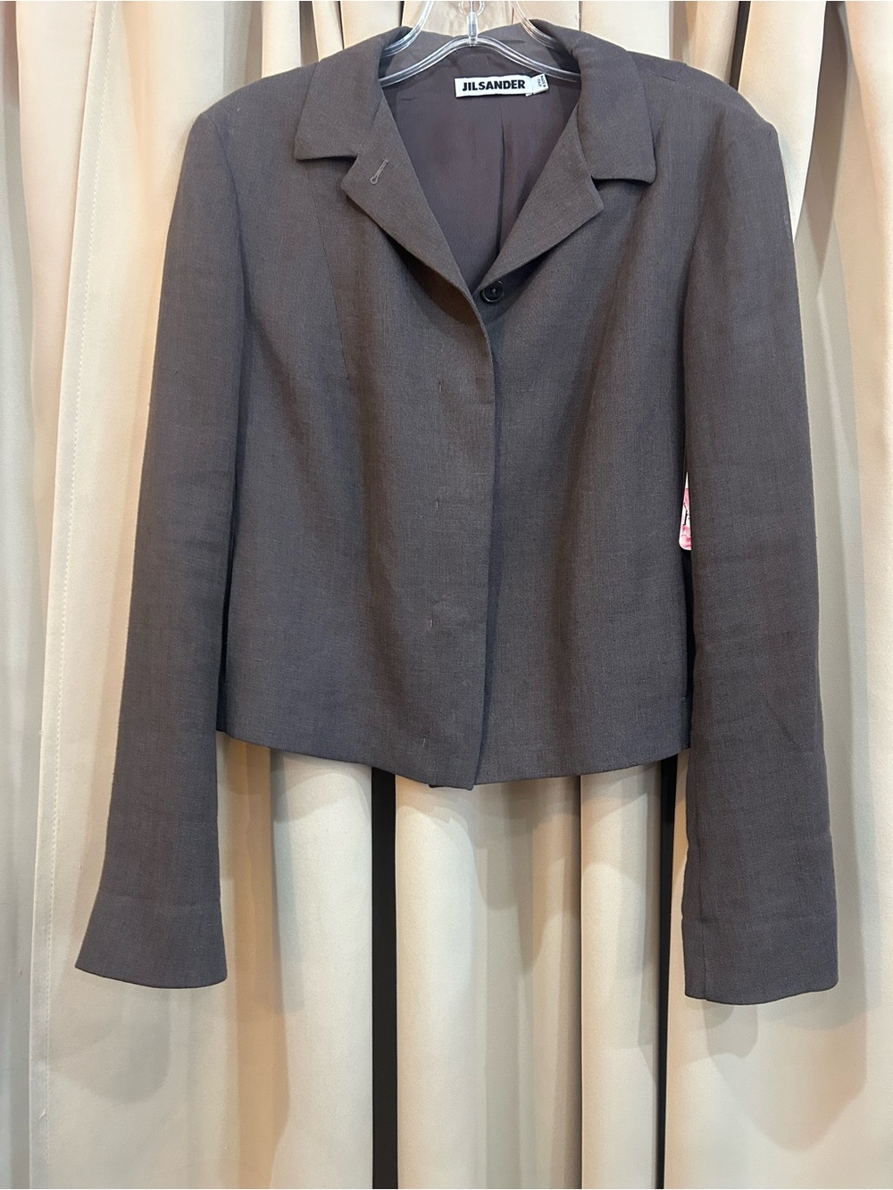 Jil Sander Chocolate Brown Cropped Single-Button Blazer